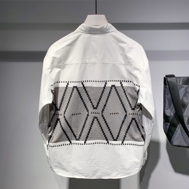 Áo Sơ Mi Tay Dài Dáng Rộng Thời Trang Cá Tính Dễ Phối Đồ Cho Nam