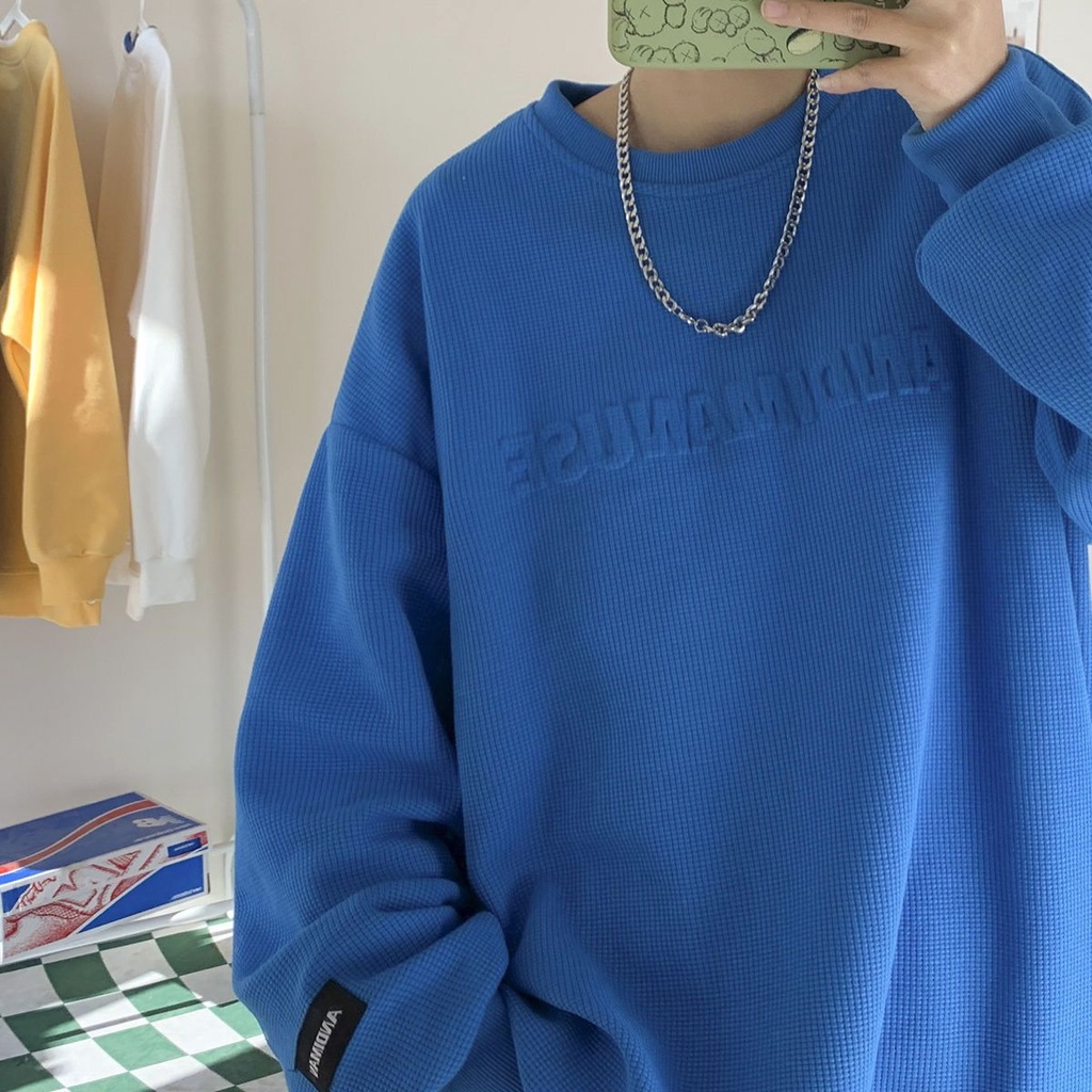 Áo Sweater Cổ Tròn Tay Dài Dáng Rộng Thời Trang Mùa Đông Cho Nam Giới