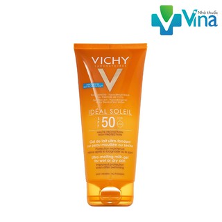 Kem chống nắng Vichy Ideal Soleil Body Milk-Gel SPF50 UVB+UVA 200ml toàn thân dạng gel sữa không nhờn rít
