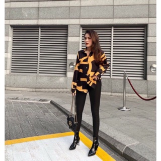 Áo sơ mi kẻ vàng bigsize