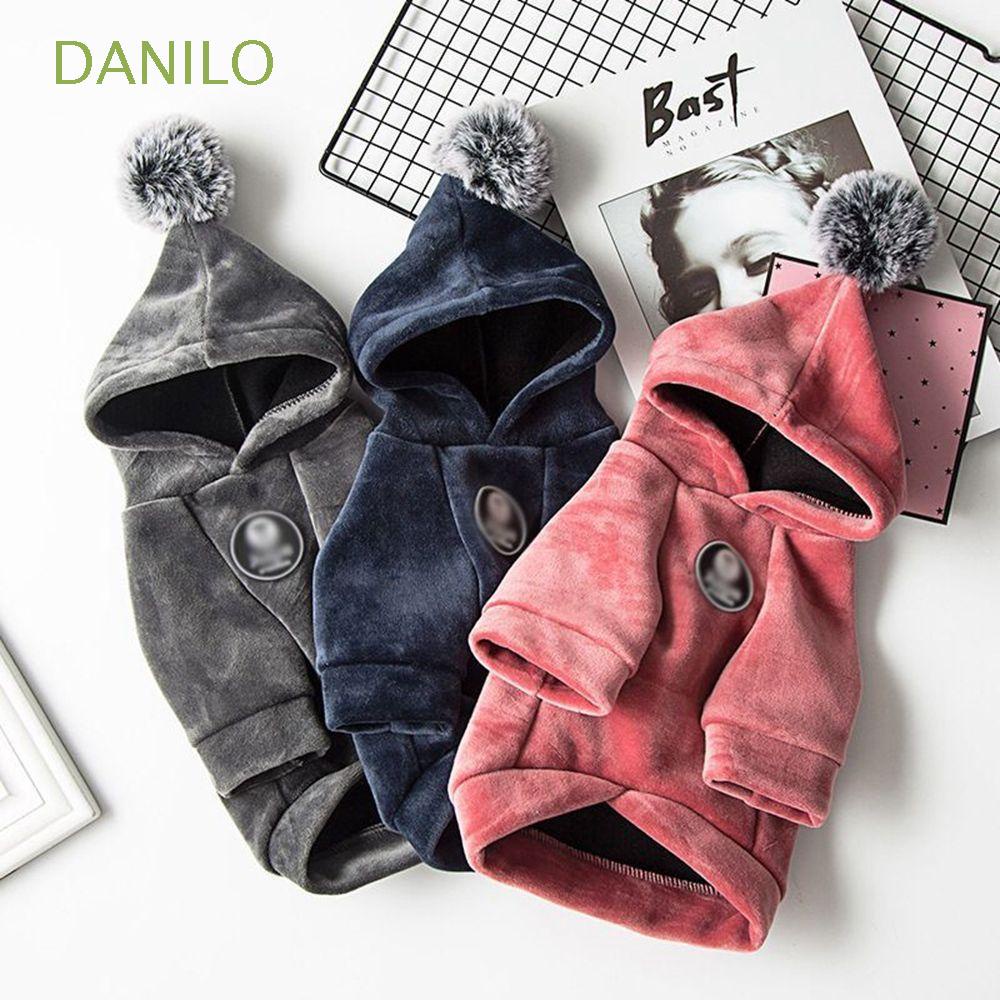 Áo khoác hoodie lông cừu bông ấm áp mùa đông cho chó mèo con