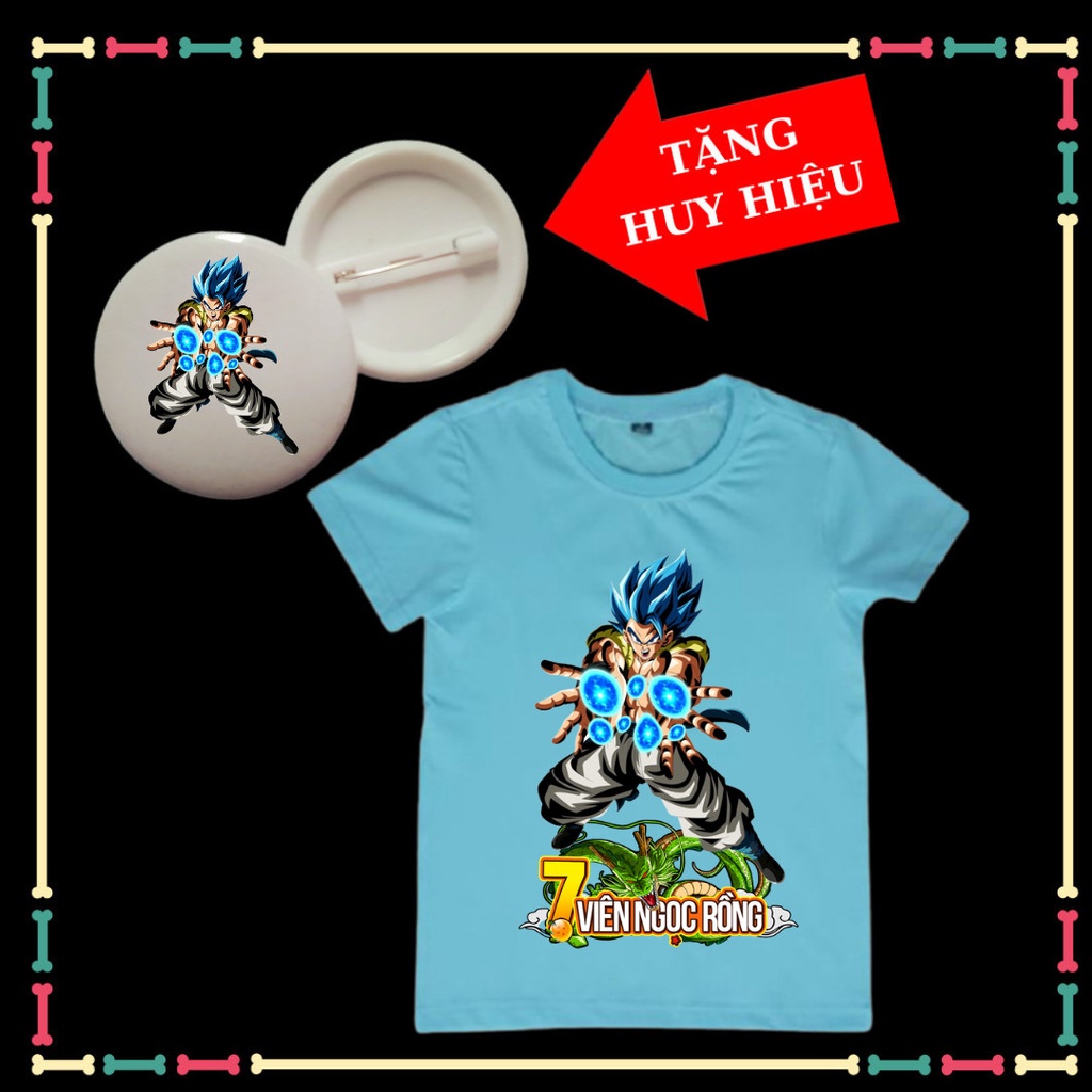 Áo thun cộc tay bé trai Goku đại chiến, 7 viên ngọc rồng, đủ size áo, đủ màu sắc, kèm Huy hiệu Dragon Ball