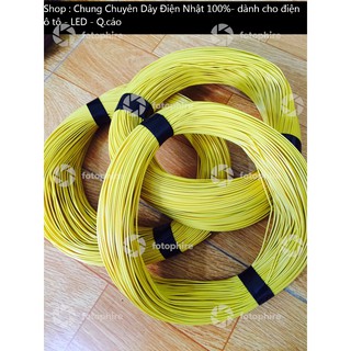 Dây điện nhật 0,75mm 100m vàng, chuyên cho điện ô tô. làm led.