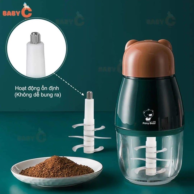 Cối thuỷ tinh thay thế máy xay pony bear