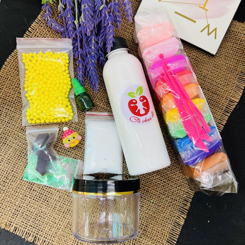 Bộ kit slime bơ có kèm hũ