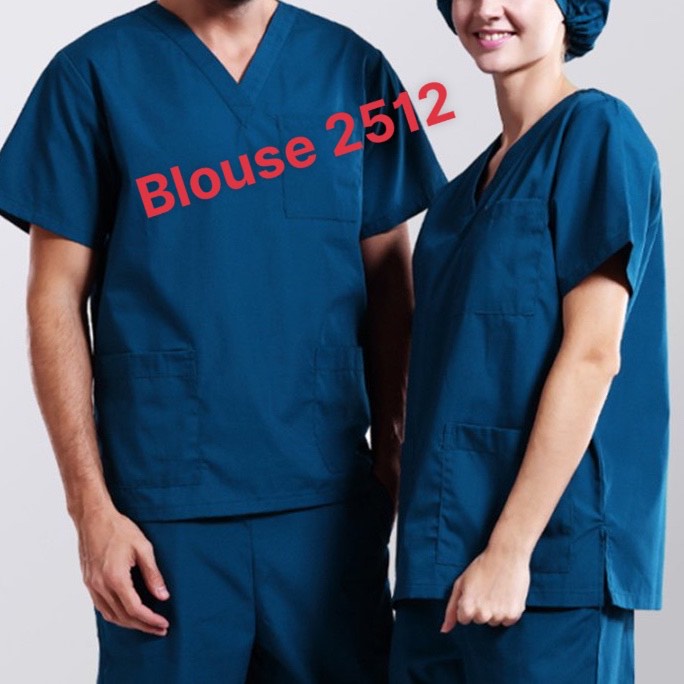 Bộ quần áo cổ tim phẫu thuật xanh tím than cho bác sĩ, hộ lý, thẩm mỹ viện, spa
