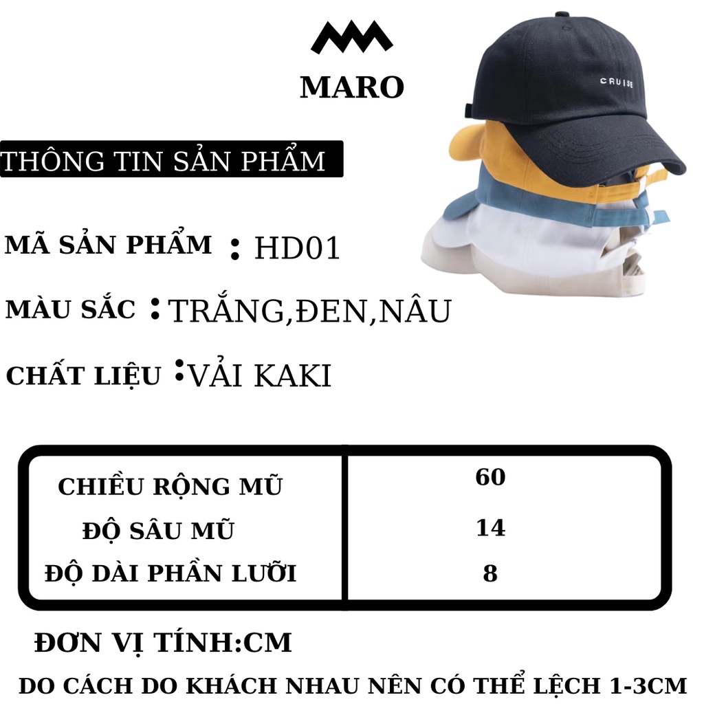 Nón kết nam nữ thêu chữ phong cách thời trang hàn quốc, nón lưỡi trai unisex- MARO STORE