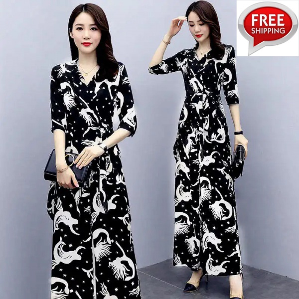 Bộ Đồ Dáng Rộng Che Bụng Phong Cách Phương Tây Dễ Phối Đồ Thời Trang Mùa Hè Giản Dị