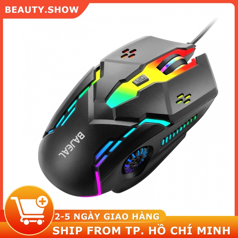 Chuột máy tính gaming có dây game thủ 3200DPI chế độ LED 7 màu, thiết kế 6 nút bấm tiện dụng