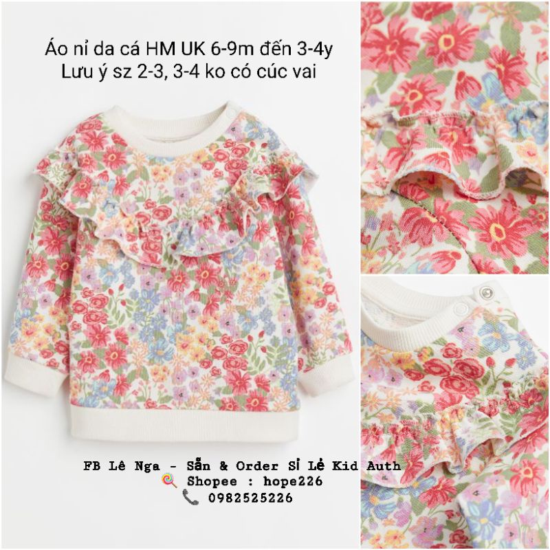 Áo nỉ HM UK sz từ 6-9m đến 3-4y