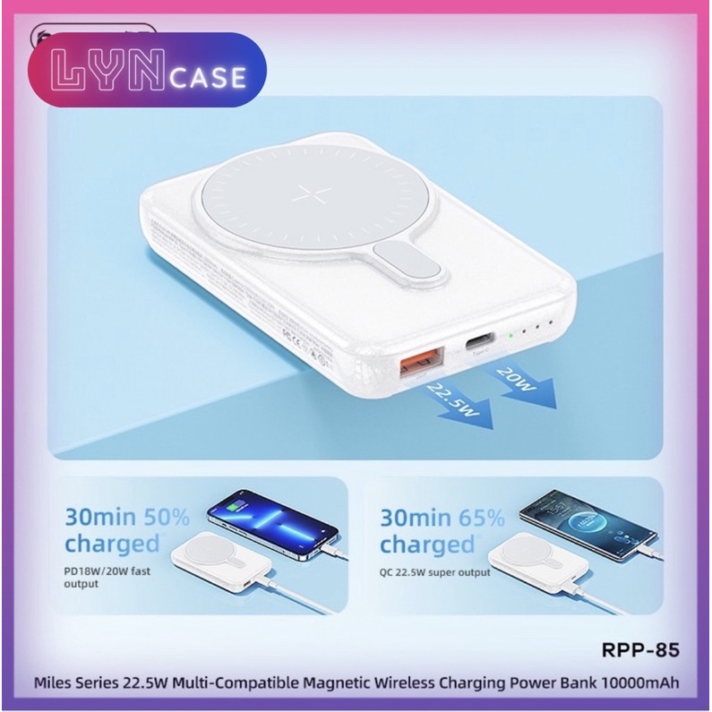 Sạc Dự Phòng MAGNETIC REMAX RPP-85 10.000mAh - Hỗ trợ sạc nhanh 22.5W CHÍNH HÃNG