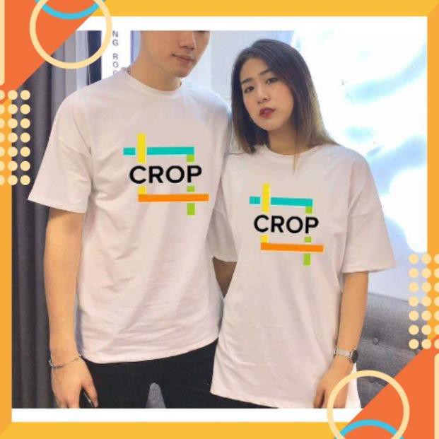 Áo đôi cổ tròn Crop cá tính