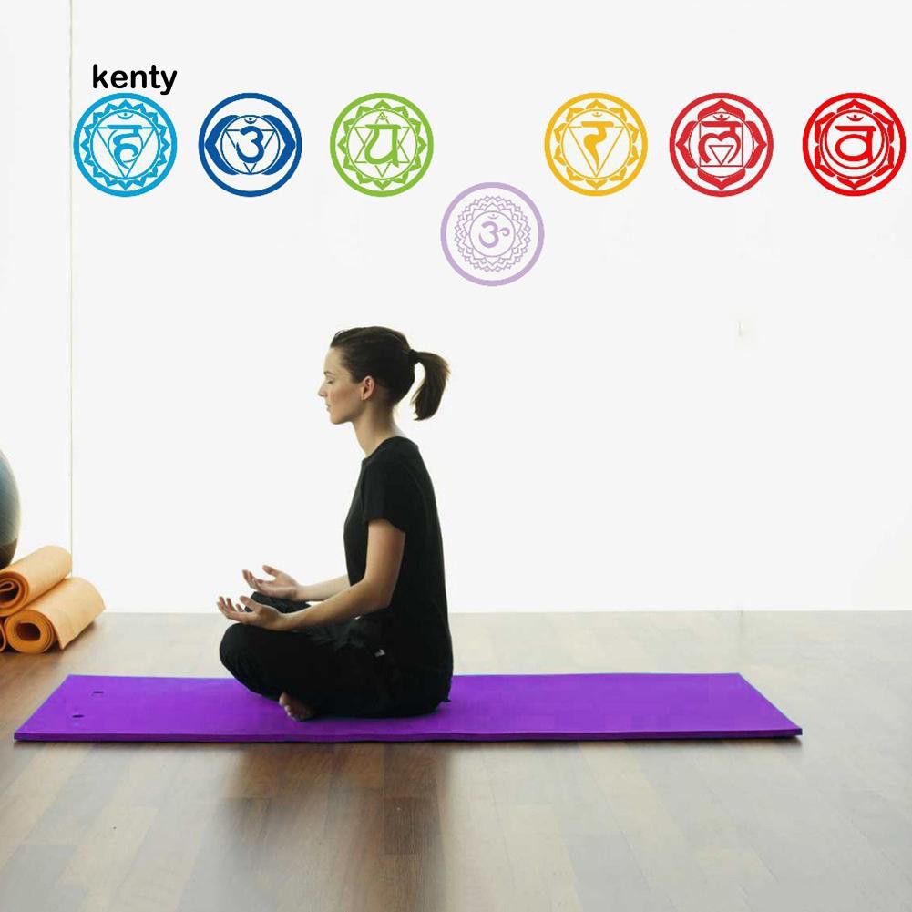 Bộ 7 miếng dán tường in hình biểu tượng Luân Xa dành cho người tập Yoga thiền