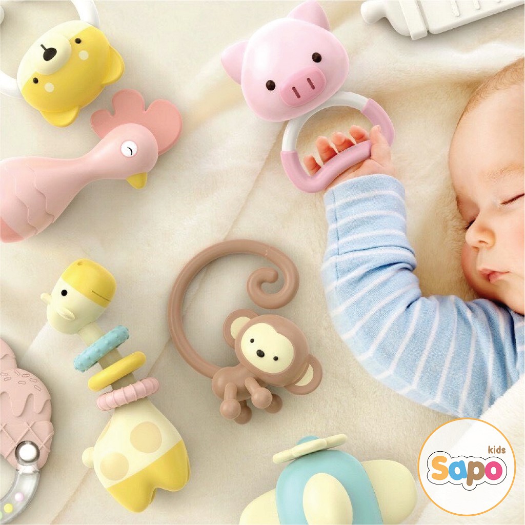  Bộ Đồ Chơi Xúc Xắc 9 Món Cao Cấp Hà Quốc Goryeo Baby ( Gồm 3 Nướu Ngậm )