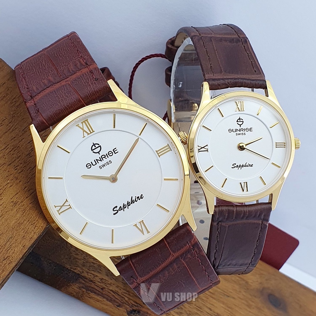Đồng hồ đôi Sunrise DM736PWC - Siêu mỏng