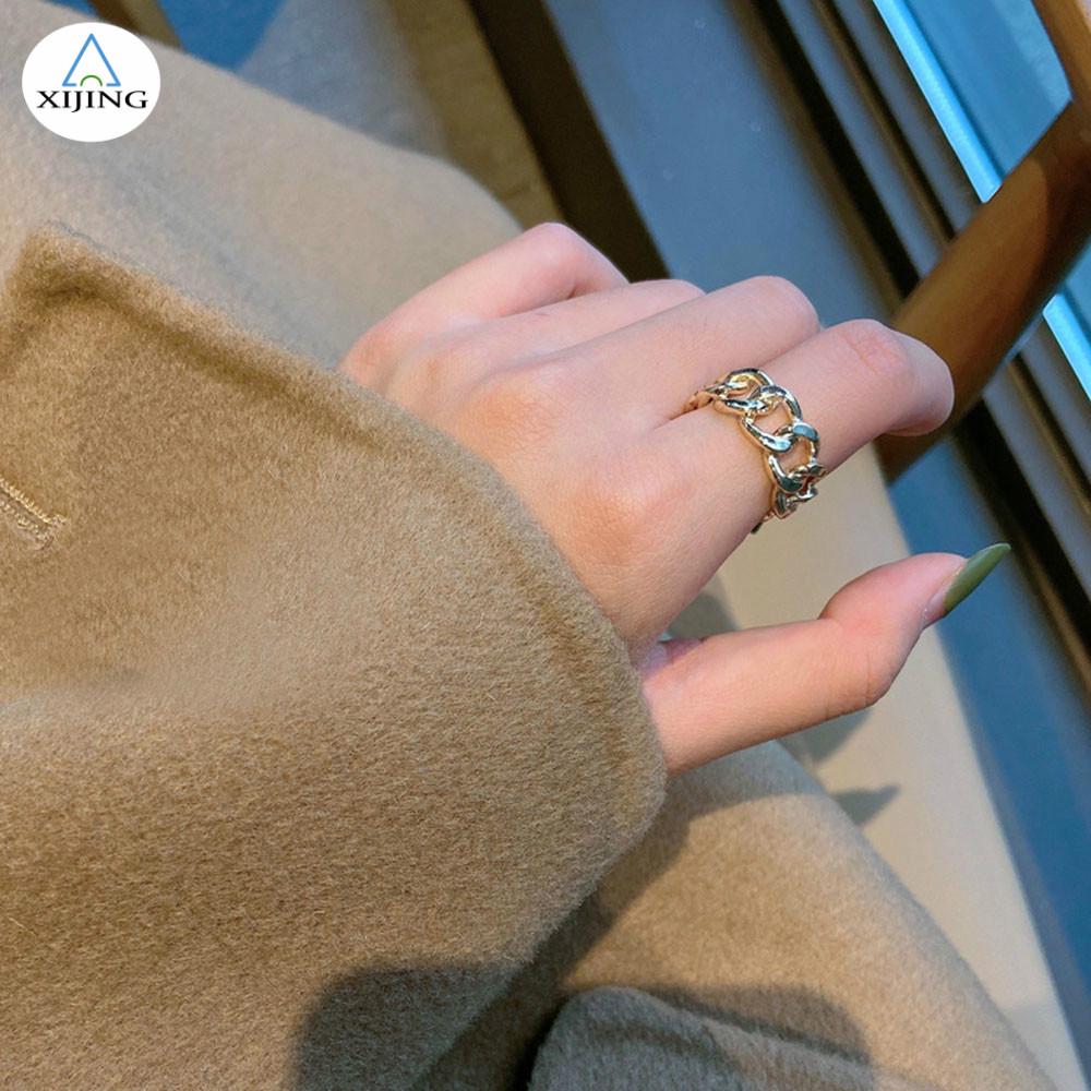 Nhẫn dạng xích thời trang hip hop cá tính độc đáo