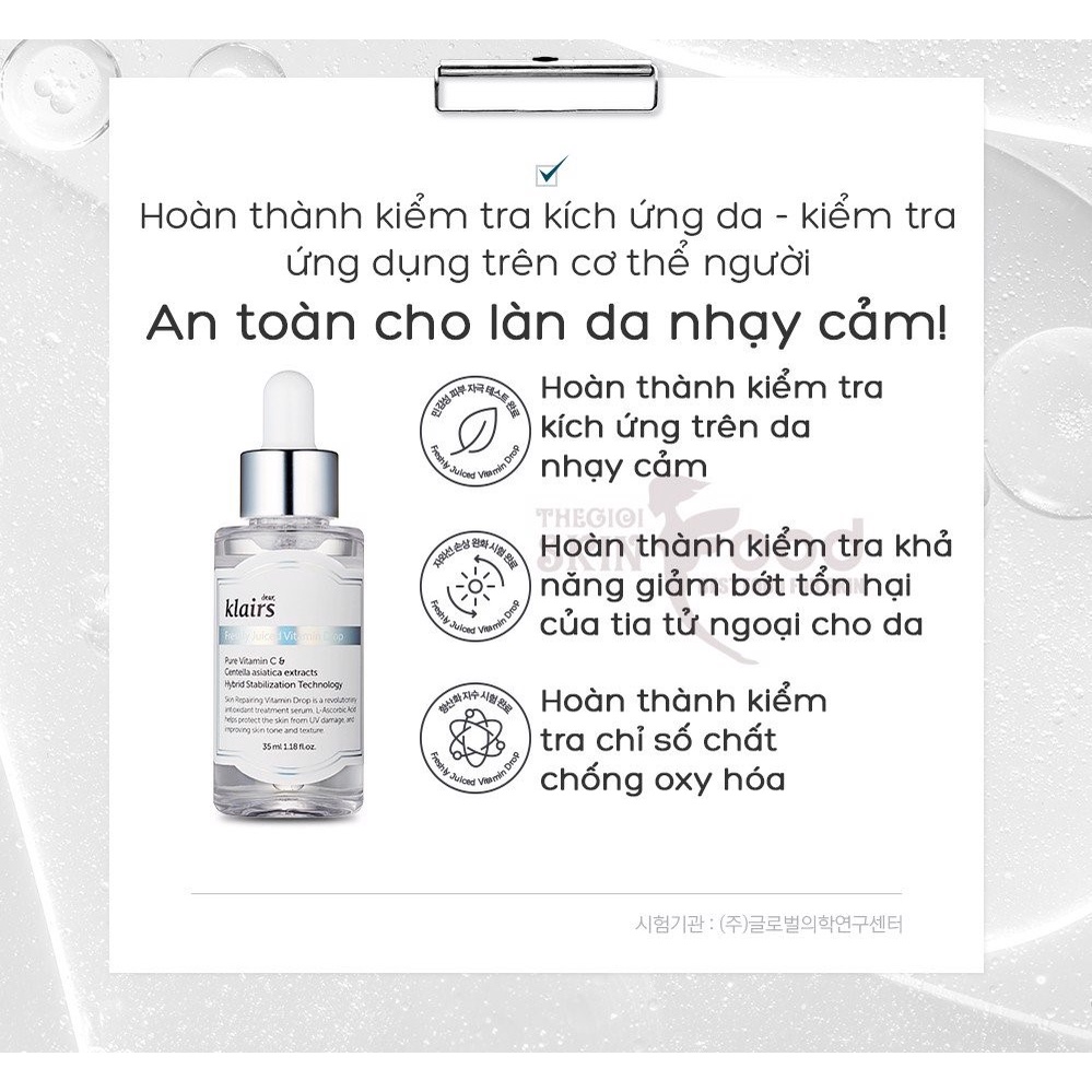 Tinh Chất Vitamin C Giúp Mờ Thâm Nám, Trắng Sáng Dear, Klairs Freshly Juiced Vitamin Drop 35ml