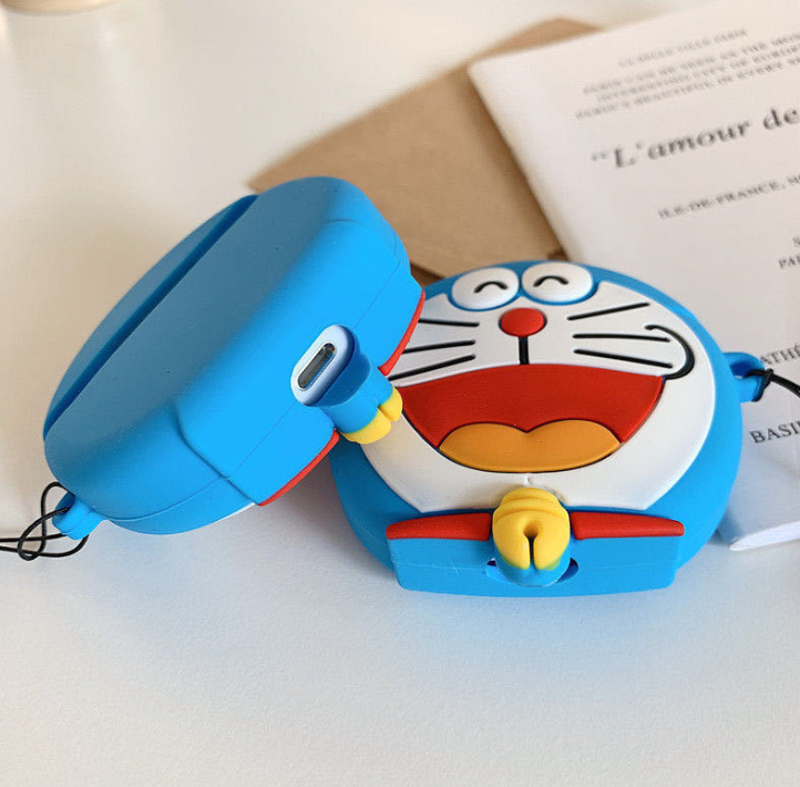 Airpods 1 2 3 Pro Case Doraemon Silicone Cartoon Cute Cute Silicone Protector Silicone Case 3D Doraemon Protector