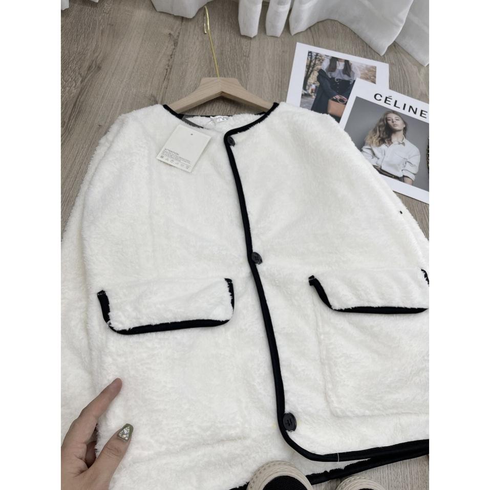 Áo khoác lông chạy viền túi hộp, chất lông cừu 2 mặt siêu dày đẹp mềm mại, lên dáng cực xinh (A01) CAO CẤP | BigBuy360 - bigbuy360.vn