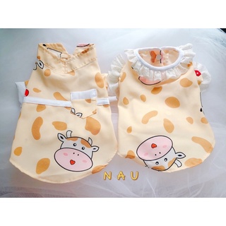 Áo đôi Bò Sữa cho chó mèo
