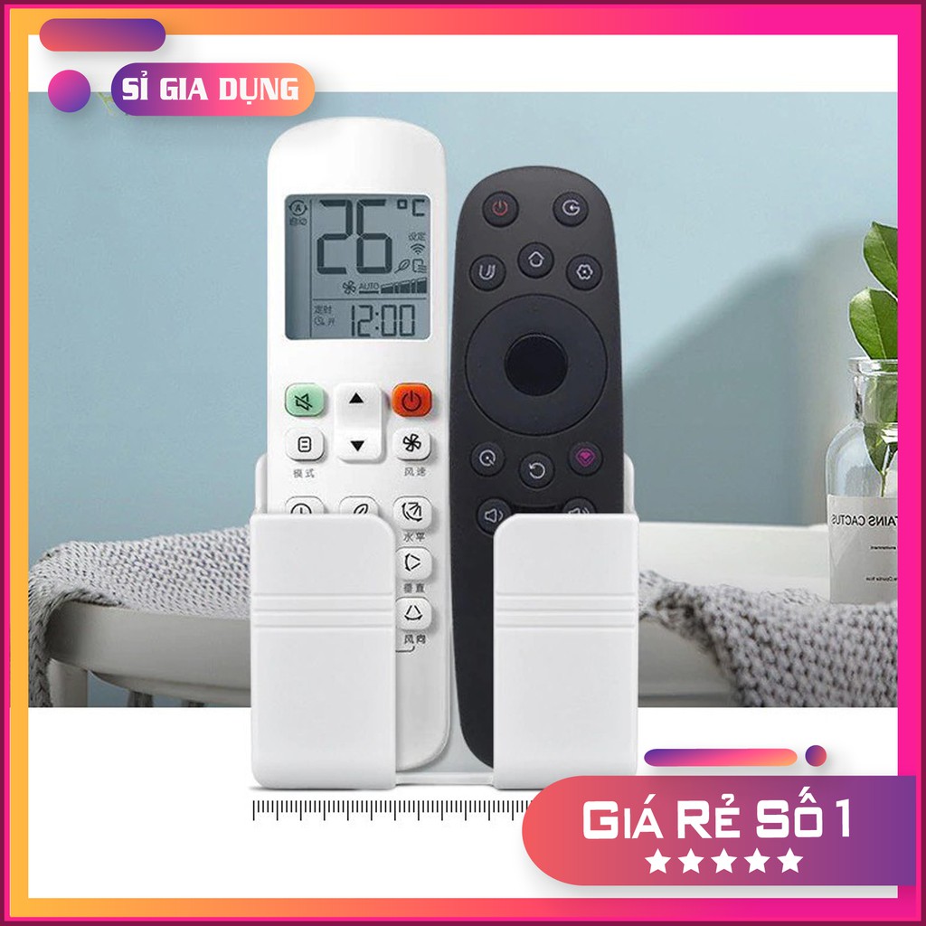 Giá đỡ điện thoại dán tường, kệ đựng remote điều khiển có sẵn miếng dán mã RM2