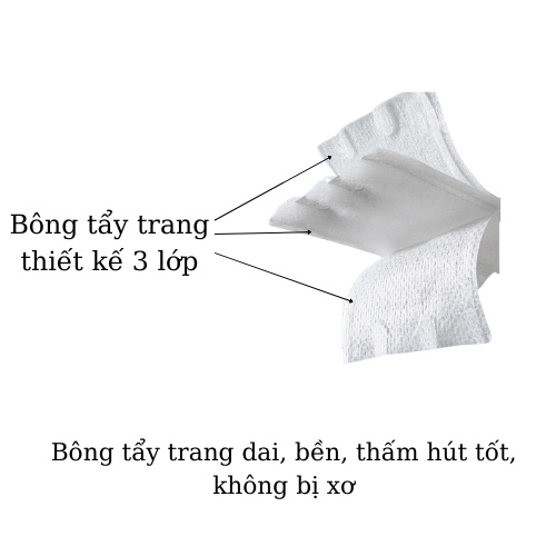 Bông tẩy trang 222 miếng siêu sạch cotton pads GD62