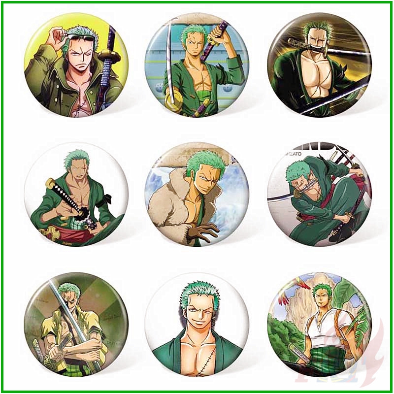 ☠ Nhân Vật One Piece Độc Đáo Sáng Tạo Huy Hiệu Hóa Trang Nhân Vật Roronoa Zoro Trong Anime ☠ 1 Huy Hiệu Cài Áo Ba Lô 58MM