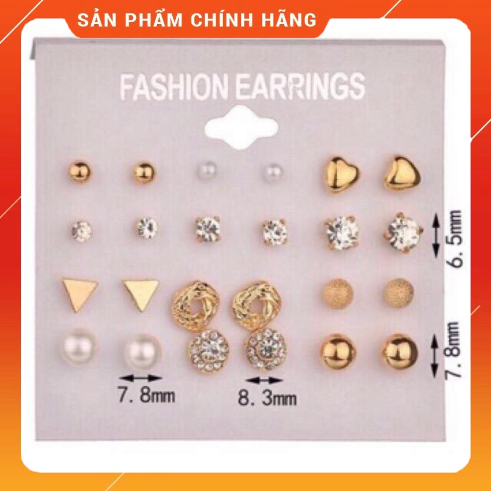 Set 12 Đôi Khuyên Tai Siêu Hot