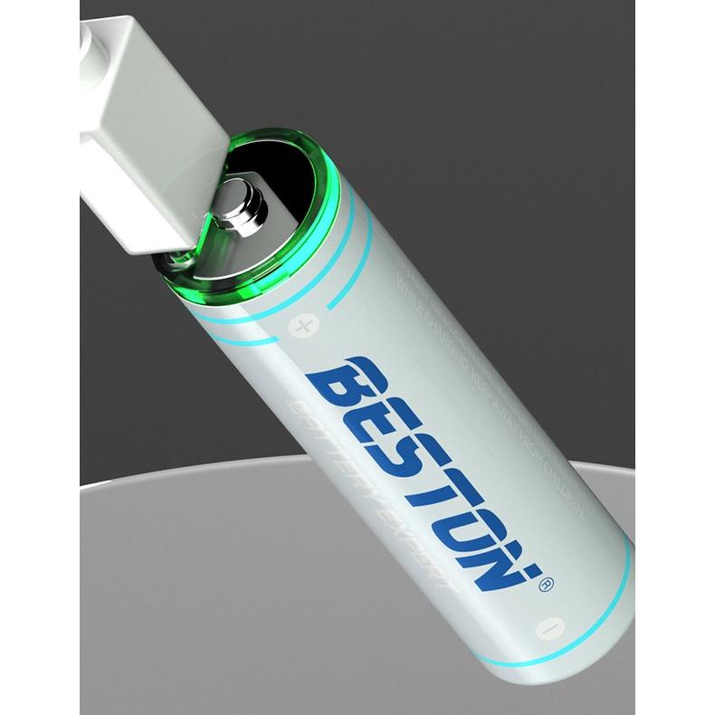 Pin Sạc AAA 1.5V USB Lithium Beston Dùng Cho Remote, Máy Đo Huyết Áp, Máy Hút Sữa Bé, Khóa Cửa, Micro, Chuột máy tính