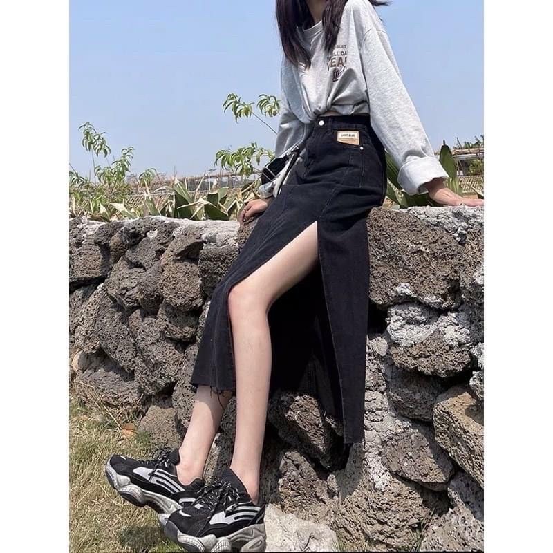 chân váy jean chữ A dài xẻ lai styleulzzang siêu đẹp ạ ( hình thật 100%) | BigBuy360 - bigbuy360.vn
