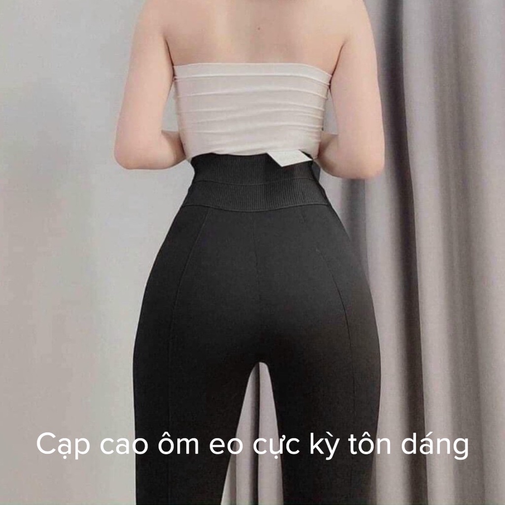 Quần legging dài nữ cạp cao gen bụng co giãn, vải umi Hàn cao cấp, tôn dáng, quần nữ bó, legging lưng cao cạp chun