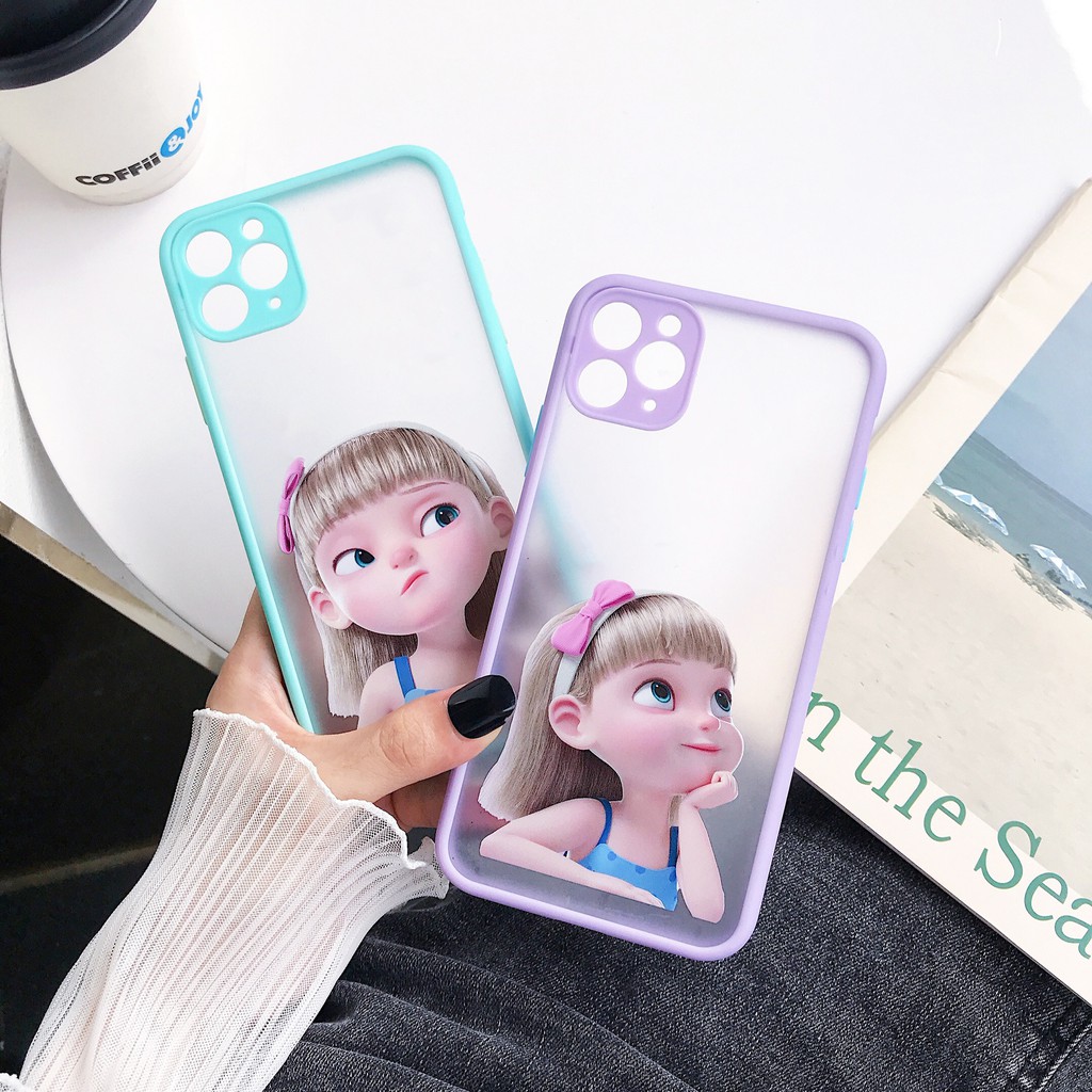 Ốp lưng iphone Baby Girl nhám viền nổi cong 5/5s/6/6plus/6s/6splus/7/7plus/8/8plus/x/xr/xs/11/12/pro/max/plus/promax | WebRaoVat - webraovat.net.vn