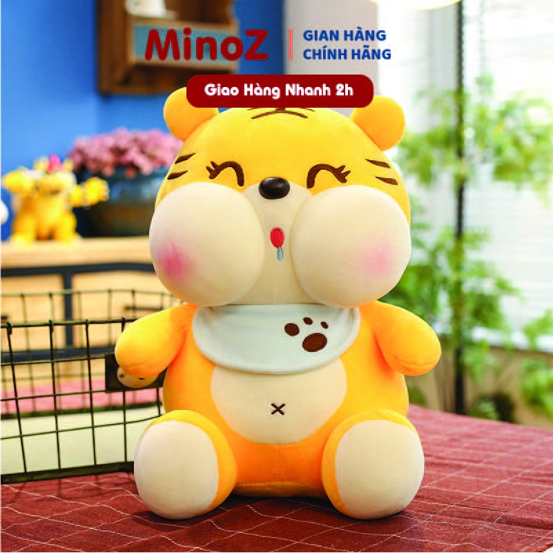 Gấu Bông Hổ Dudu Nhắm Mắt Dễ Thương Kích Thước To Ôm Ngủ Thoải Mái MINO STORE - TH83