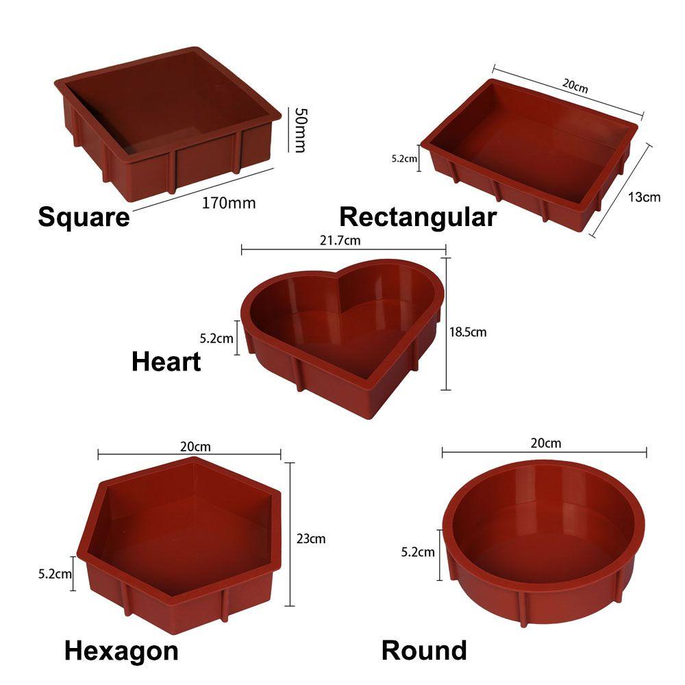 Khay Nướng Bánh Hình Tròn / Vuông / Trái Tim Bằng Silicone DIY