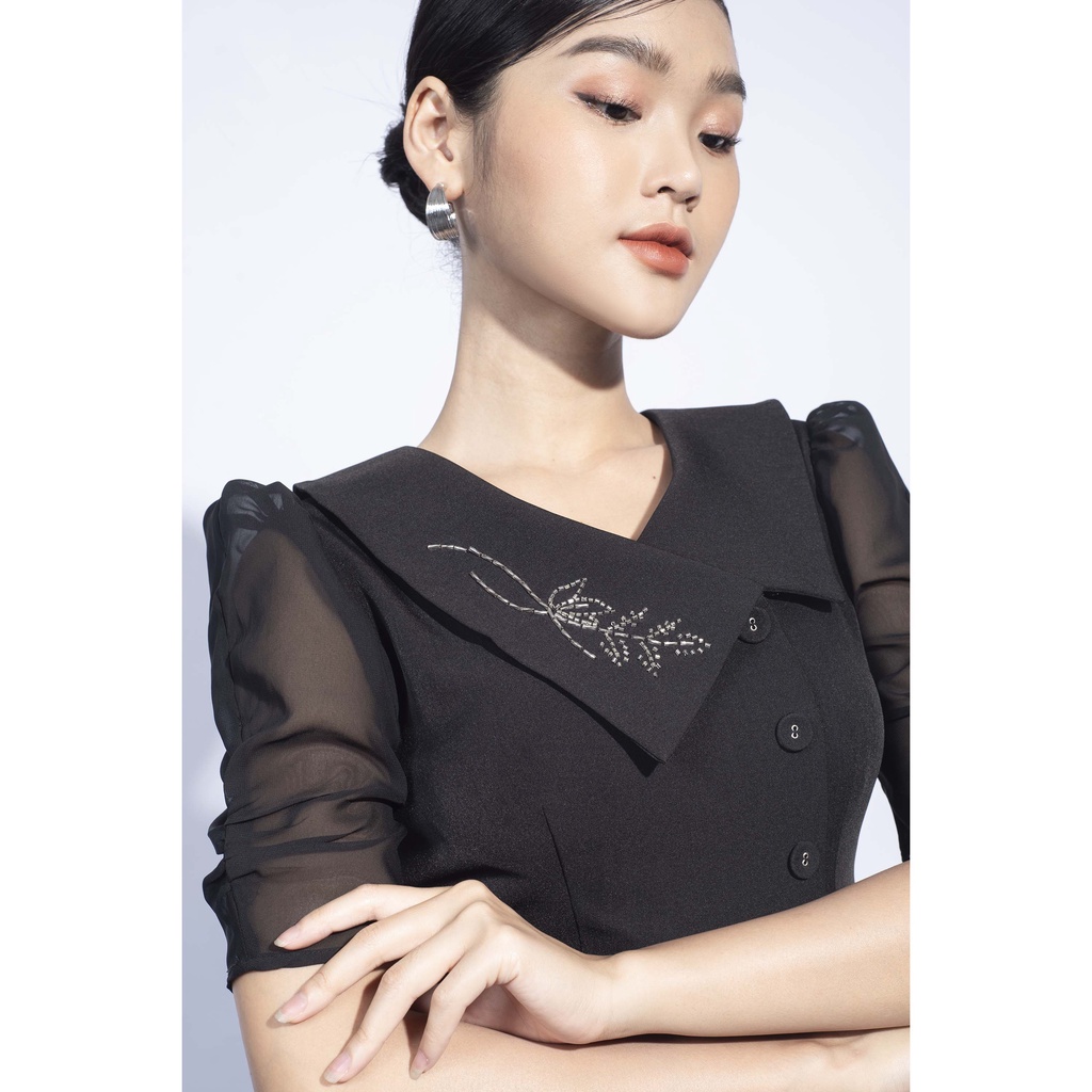 Đầm ôm bút chì, cổ sen lệch MMOutfit M-DA060421195