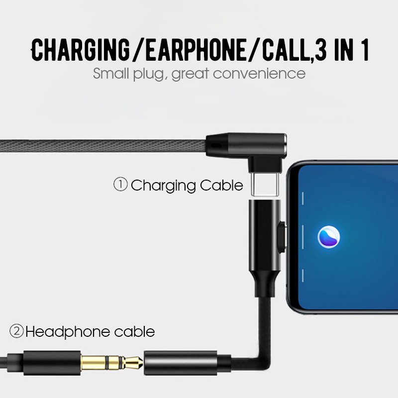 Cáp chuyển đổi USB Type C sang ổ cắm 3.5 Mm + ổ cắm Micro cho Xiaomi Huawei Samsung