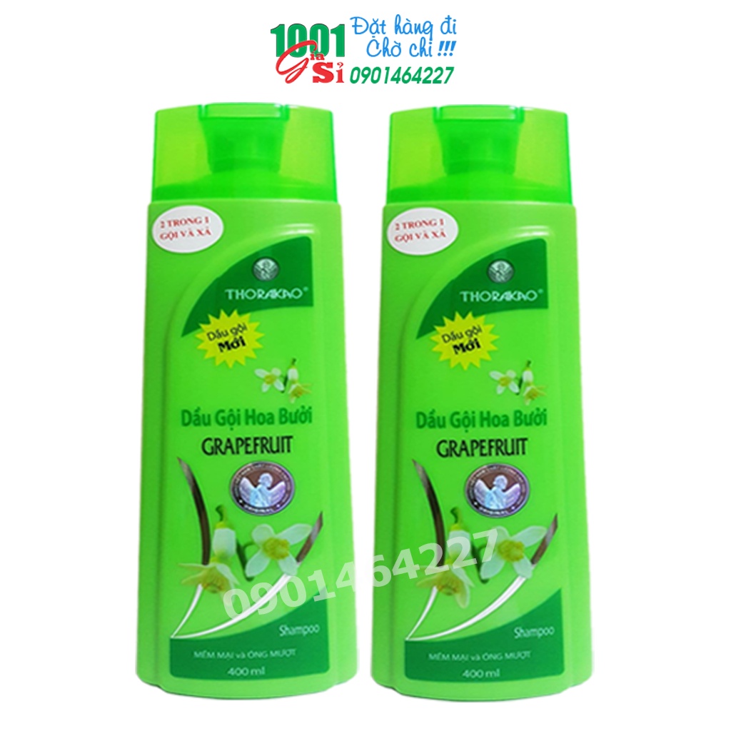 Combo 2 chai GỘI BƯỞI 400ML Thorakao sạch tóc, ngừa rụng tóc, mượt tóc