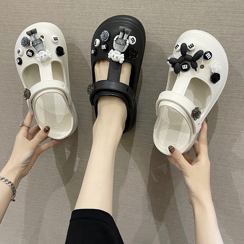 2023 Cái Mới Dép Sandal Đế Dày Siêu Nhẹ Thoải Mái Thời Trang Crocs Sesame Street KWAS Phụ kiện Dép Xăng đan