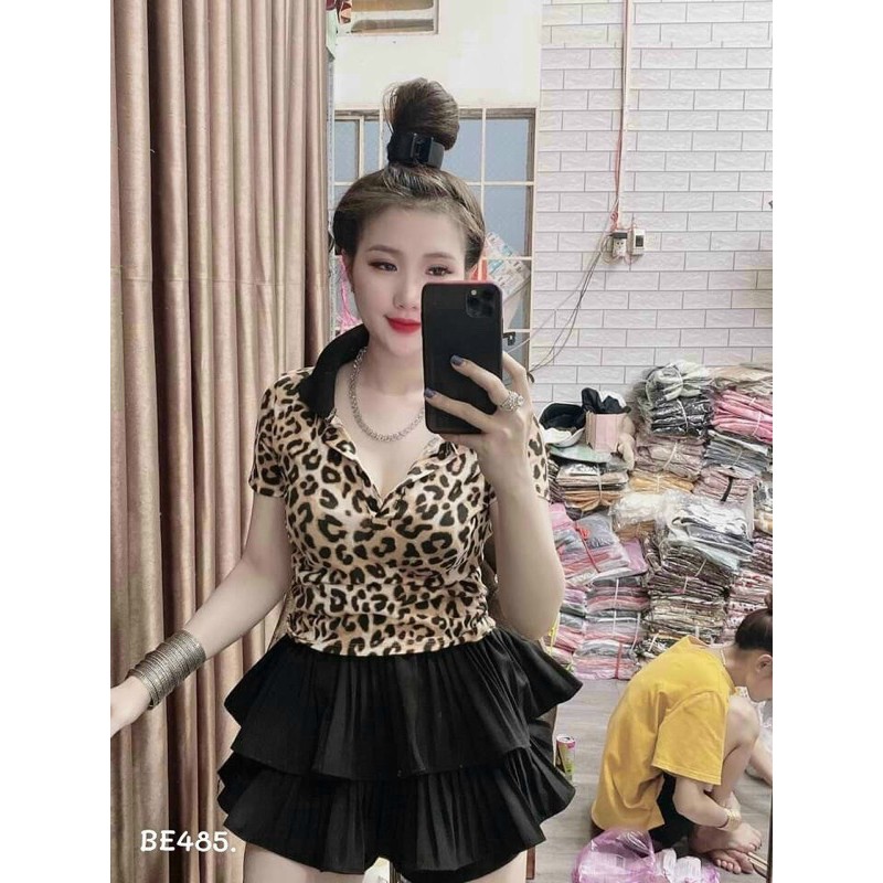 áo kiểu croptop da beo cực xinh