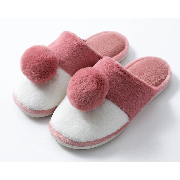 Dép Lông Mang Trong Nhà Bít Mũi Đế Chông Trơn Unisex M40
