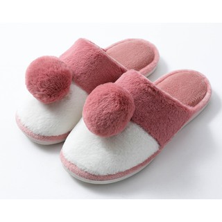 Dép Lông Mang Trong Nhà Bít Mũi Đế Chông Trơn Unisex D77 - D45