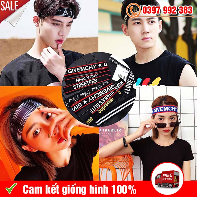 Băng Đô Thể Thao Cài Đầu Headband Đeo Trán Chống Trượt Co Giãn Thời Trang