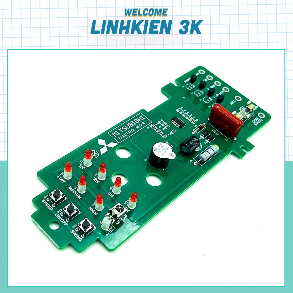 Bo mạch quạt treo tường MITSUBISHI W16-R, W16RT thay thế cho mạch quạt cũ hỏng