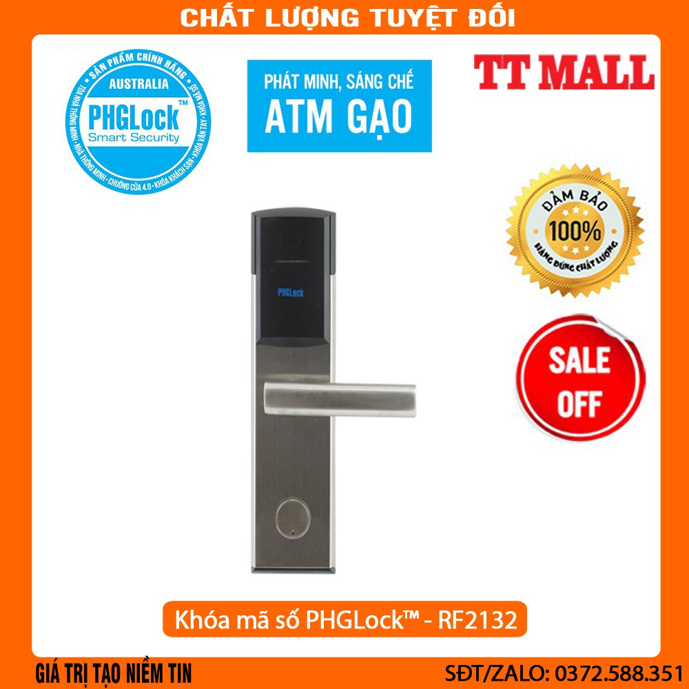 Khóa mã số,thẻ cảm ứng cho khách sạn PHGLock™ - RF2132 chính hãng bảo hành 24 tháng .
