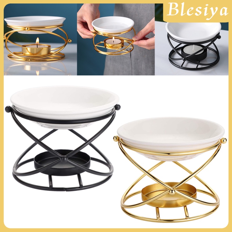 [BLESIYA] Oil Burner Geometric Frame Ceramic Oil Warmer Furnace Yoga Meditation