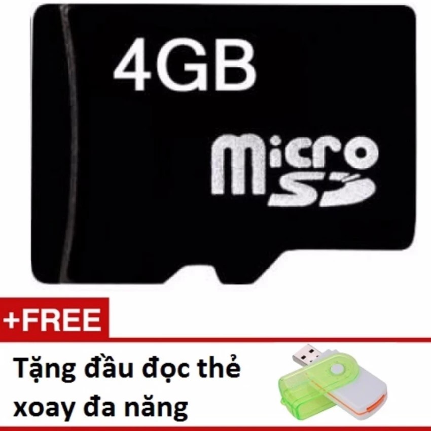 Thẻ nhớ Micro Memory Card SD 4GB tặng đầu dọc thẻ nhớ xoay đa năng