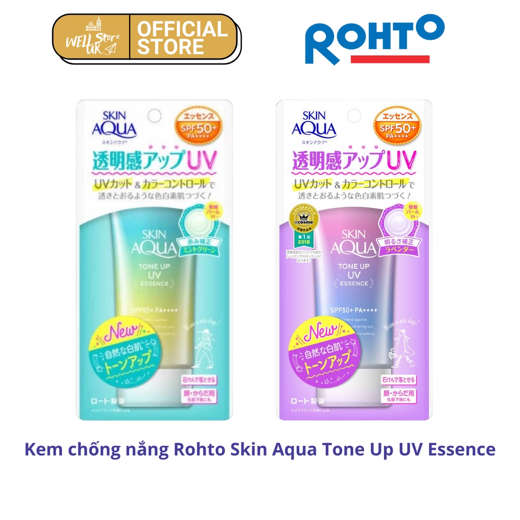 NHẬT - Kem chống nắng nâng tone Rohto Skin Aqua Tone Up Essence bản Nhật nội địa