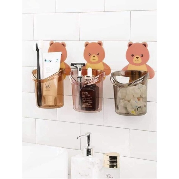 Cốc gấu đựng bàn chải, đựng thìa, đựng đồ siêu chắc, siêu tiện lợi