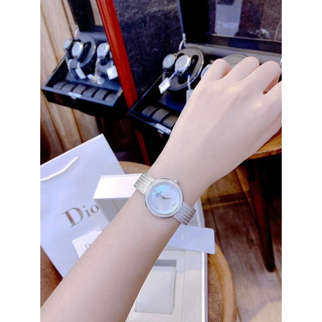ĐỒNG HỒ Nữ DIOR SATINE khung thép- size32mm- máy swiss- chống nước - BẢO HÀNH 24 THÁNGGG
