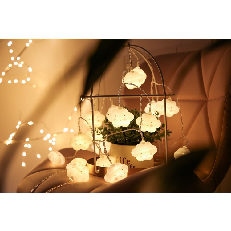 Dây đèn trang trí hình đám Mây 😍 Decor phòng ngủ 😍 Phát sáng vô cùng đáng yêu